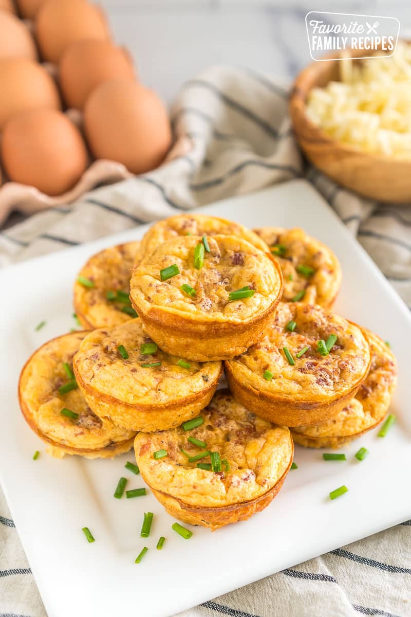 A stack of Starbucks Egg Bites on a plate