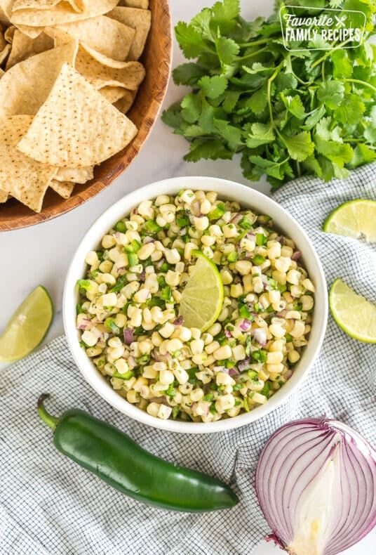 A bowl of Chipotle Corn Salsa