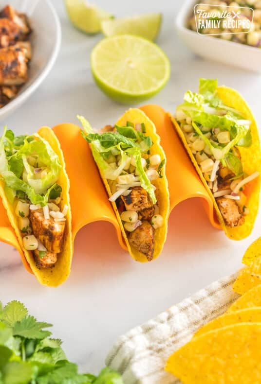 Three Chipotle Tacos with chicken