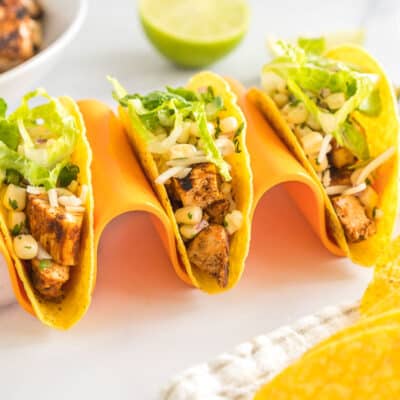 Three Chipotle Tacos with chicken