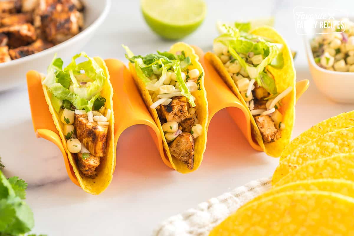 Three Chipotle Tacos with chicken