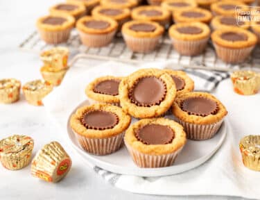 Reese's Peanut Butter Cup Cookies on a plate.