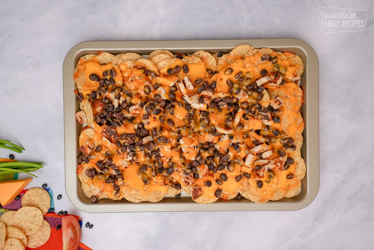 Baked Oven Nachos on a sheet pan