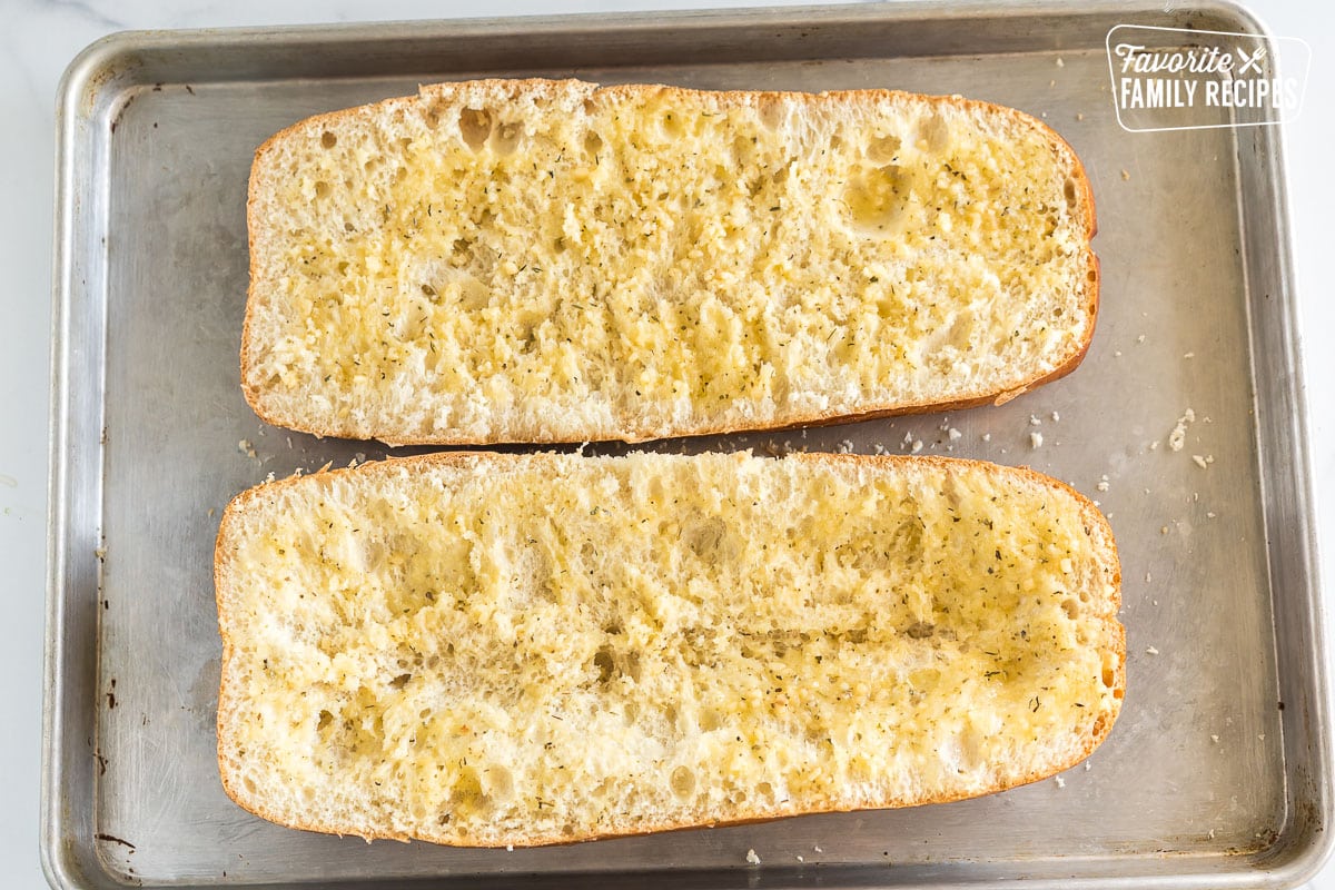 Italian loaf brushed with garlic butter