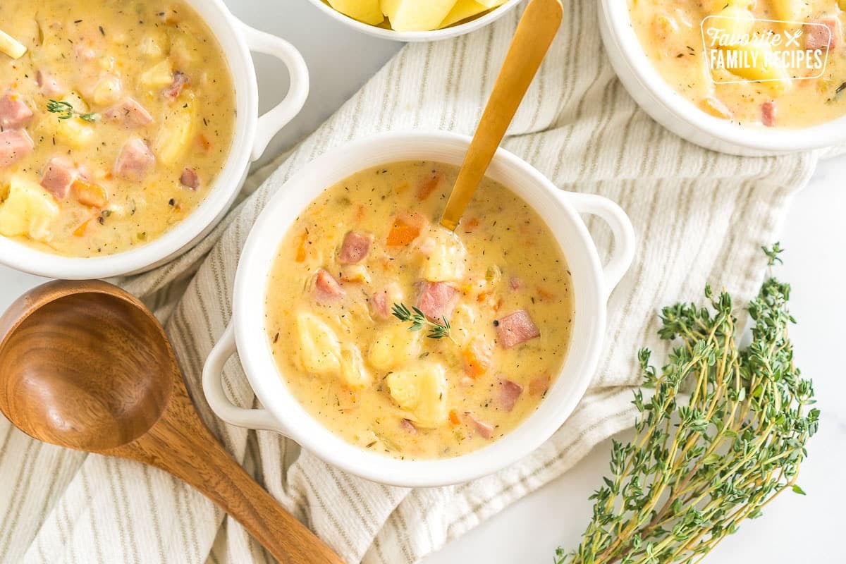 A bowl of Ham and Potato Soup