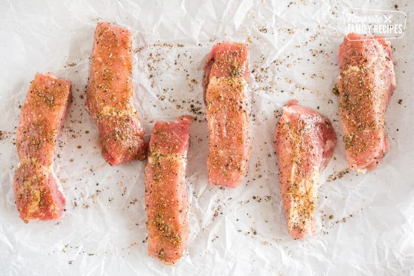 country style boneless ribs rubbed with seasoning