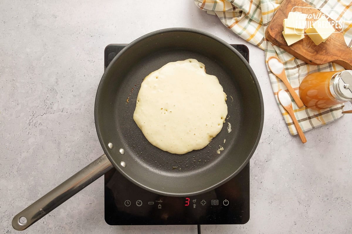 Yogurt Pancake Batter in Griddle