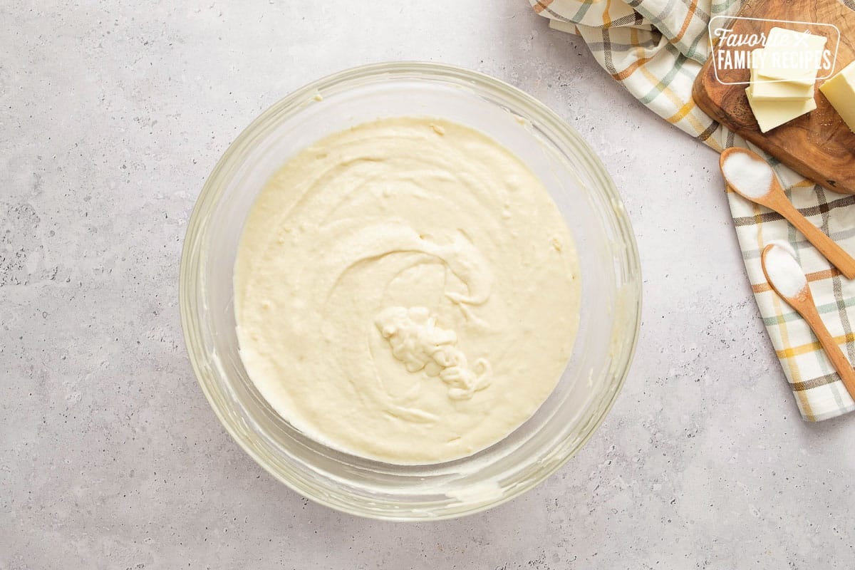 Yogurt Pancake Batter in a Bowl