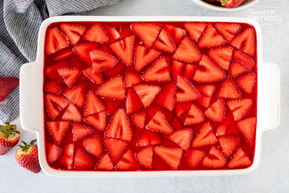 Set Strawberry Pretzel Salad in a baking dish.