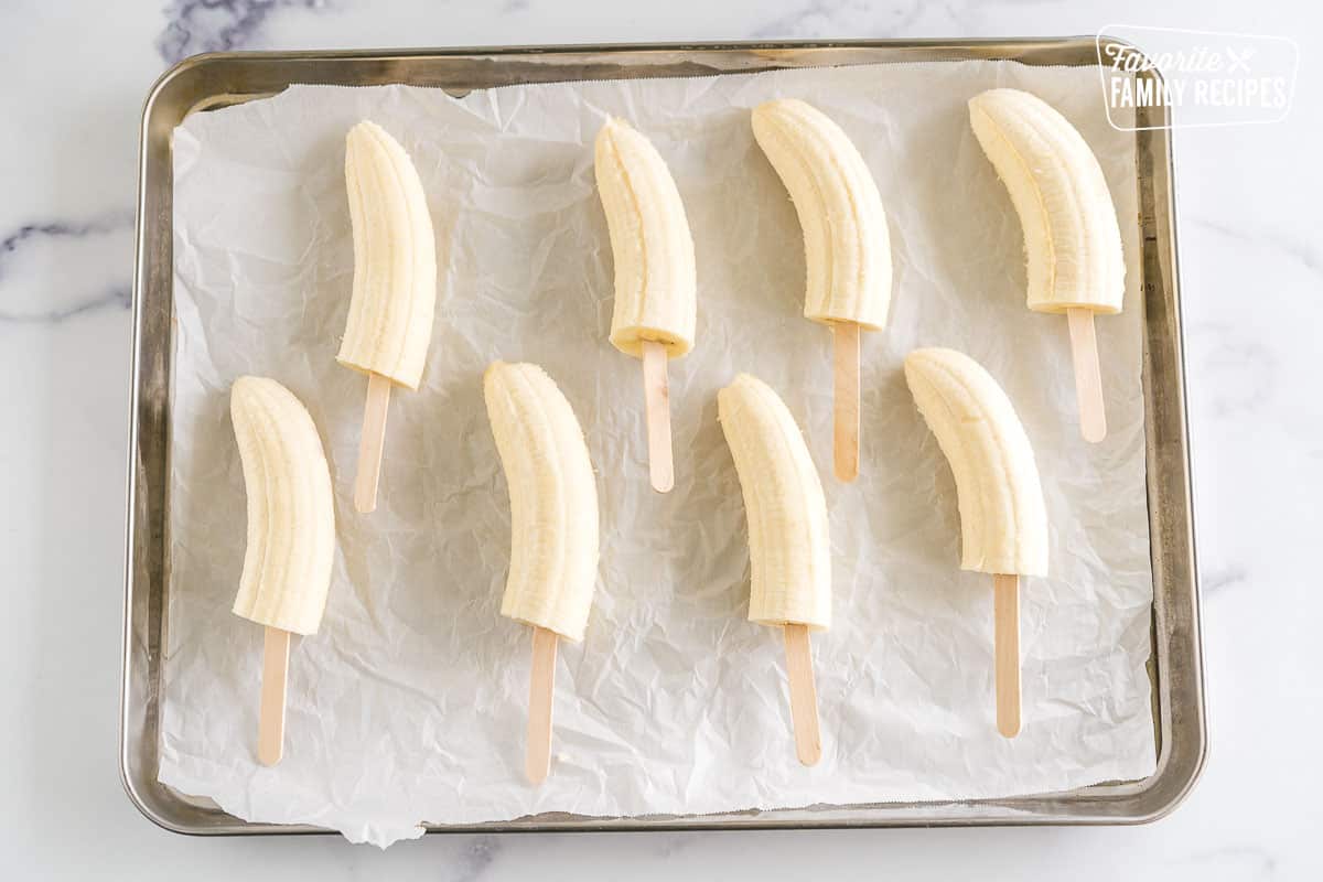 bananas on popsicle sticks