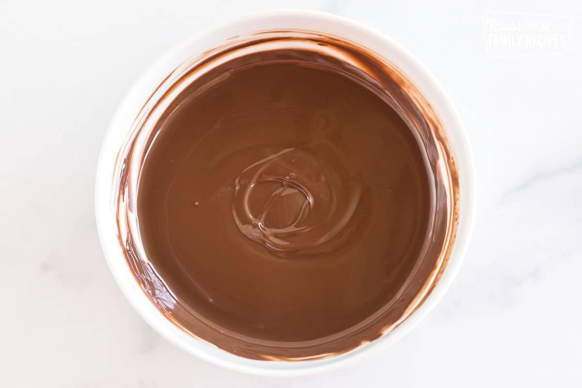 melted chocolate in a bowl