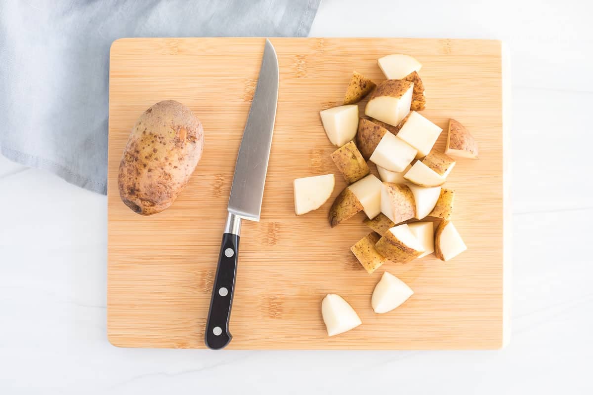 Potatoes chopped into large cubes