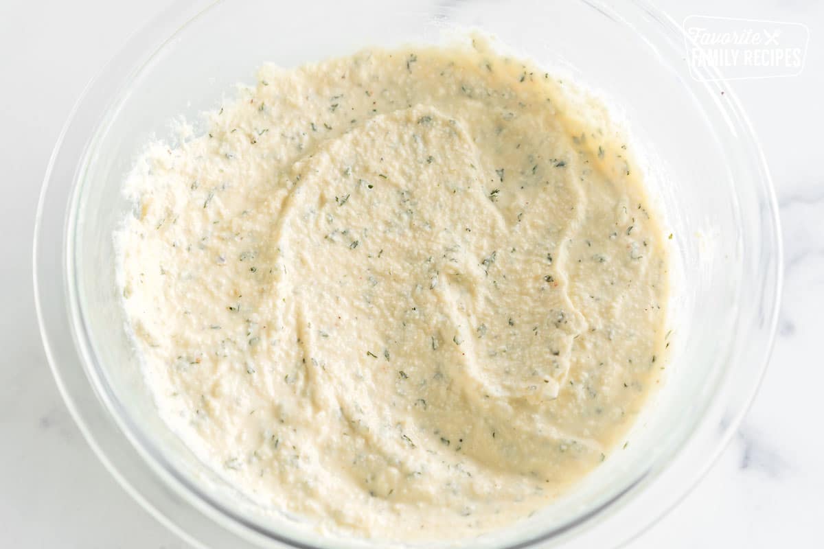 ricotta cheese mixture in a large bowl