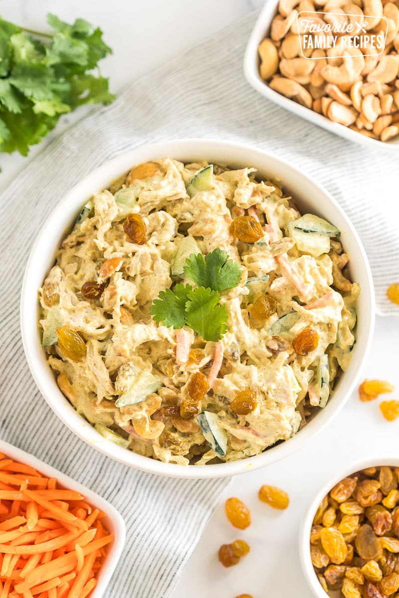 Thai Chicken Salad in a bowl.