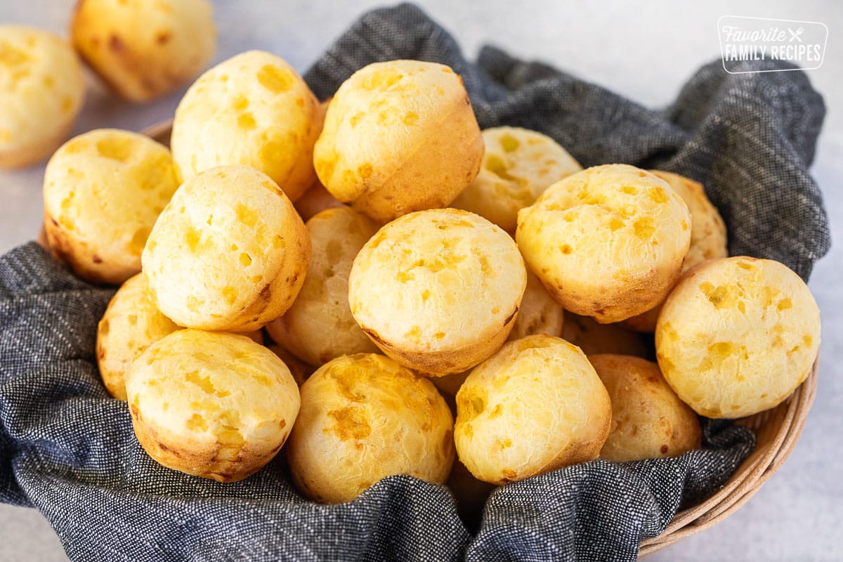 Basket of Brazilian Cheese Bread.