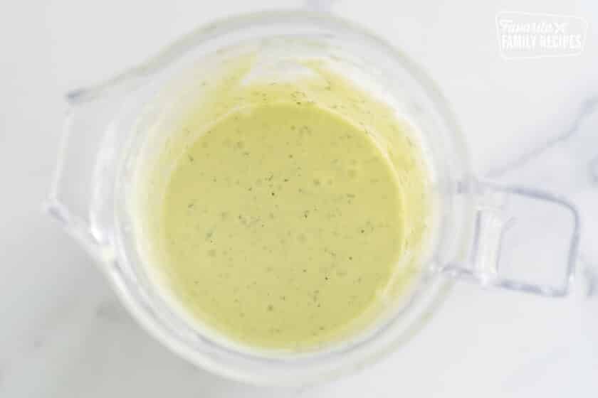 Feta dip blended in a blender