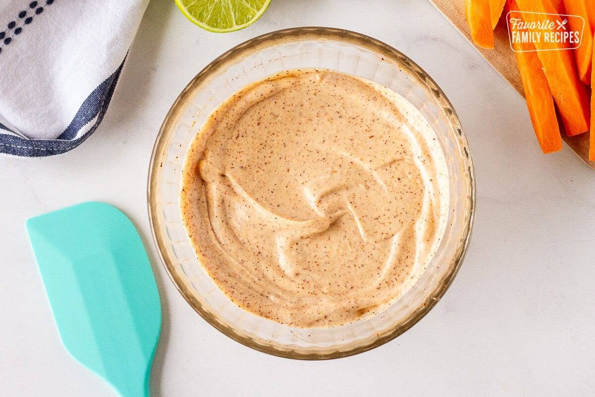 Bowl of combined Sweet Potato Fries Dipping Sauce.
