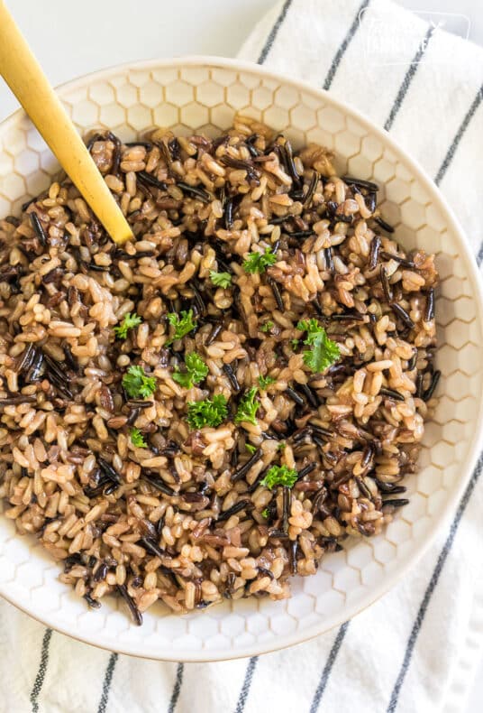a bowl of wild rice
