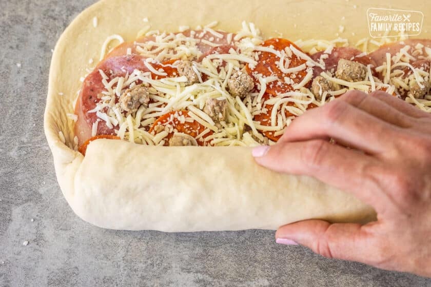 Rolling the Stromboli.