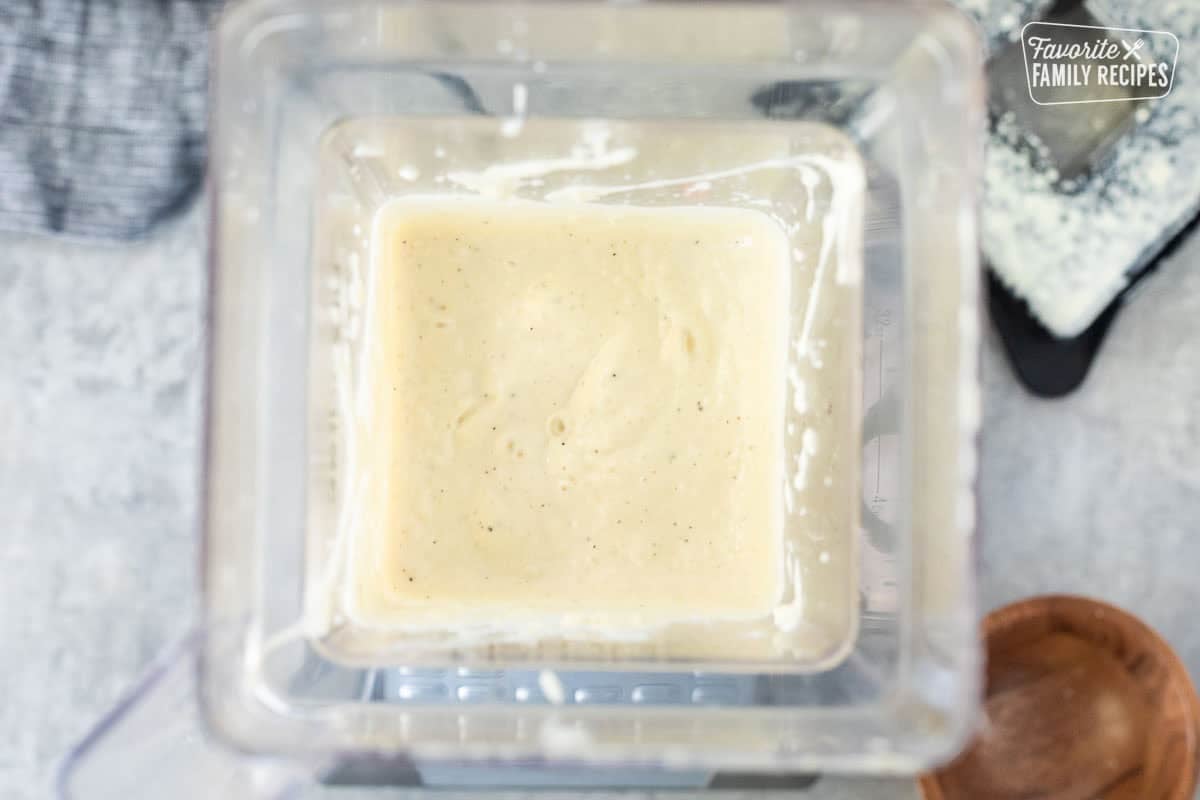 Blended Caesar Salad Dressing without anchovies.
