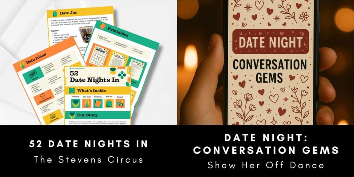 Image showing a marriage bundle including pdfs and printables to help couples strengthen their marriage. This shows samples of the documents and prinatbles included. 