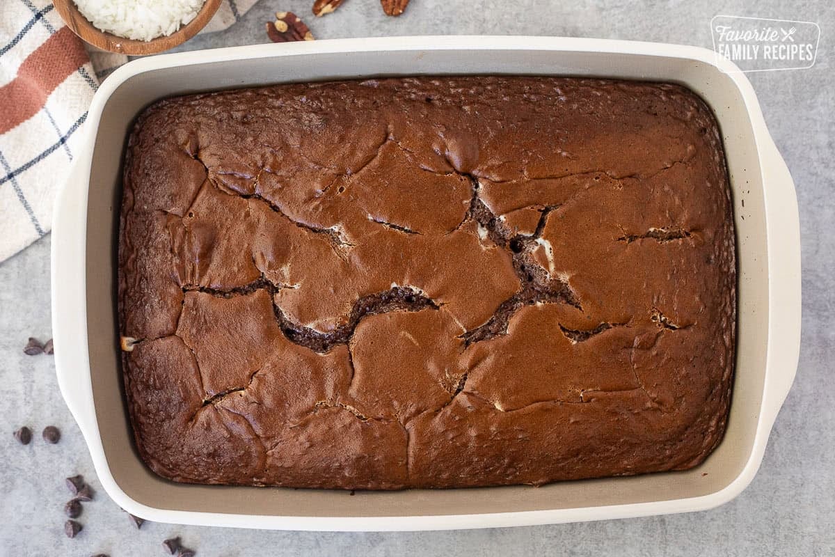 Baked German Chocolate upside down cake.