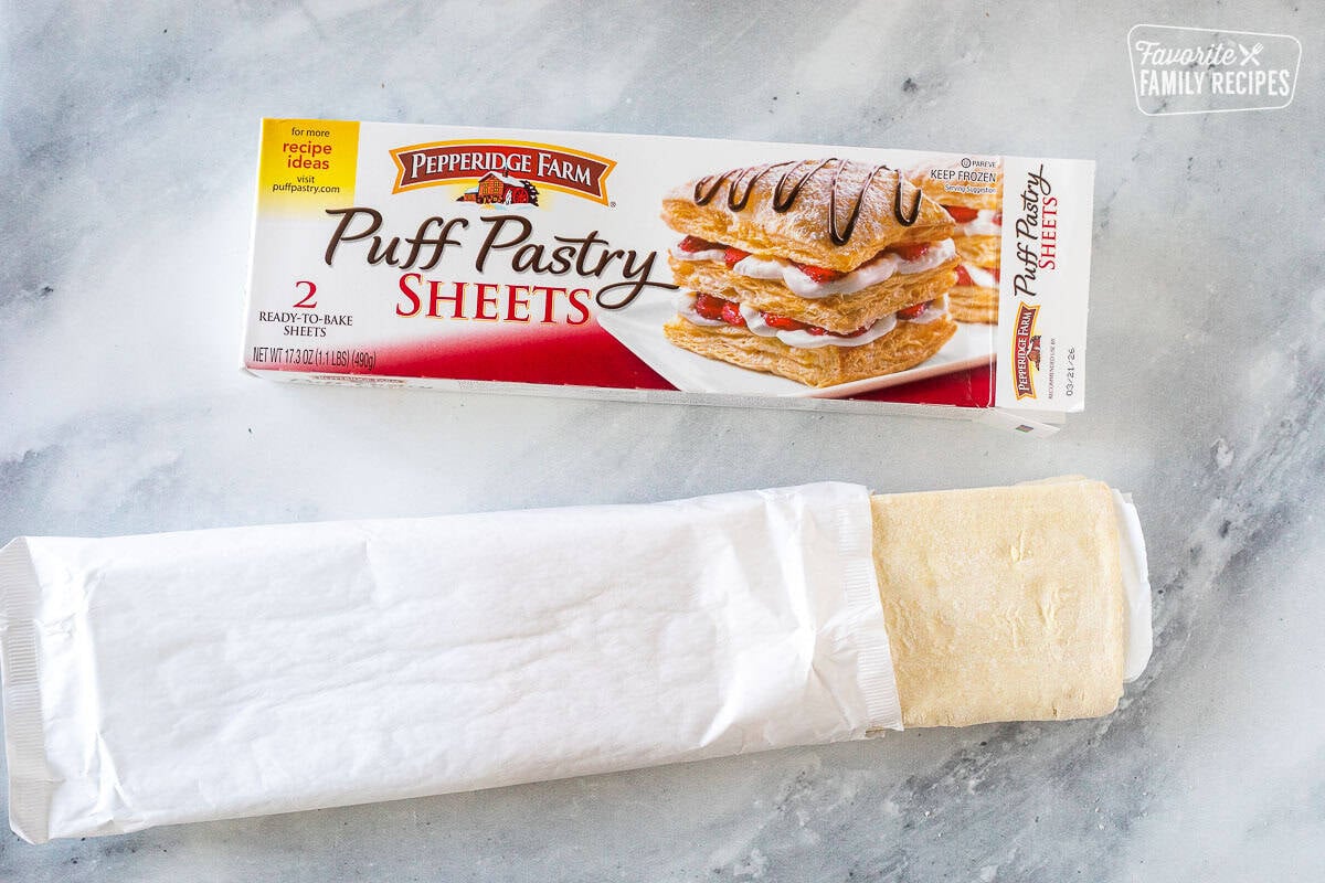 Puff pastry sheets out of the box.
