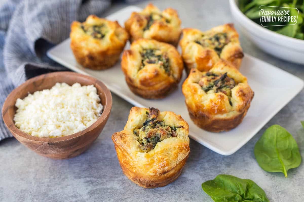 Platter with Kronk's Spinach Puffs.