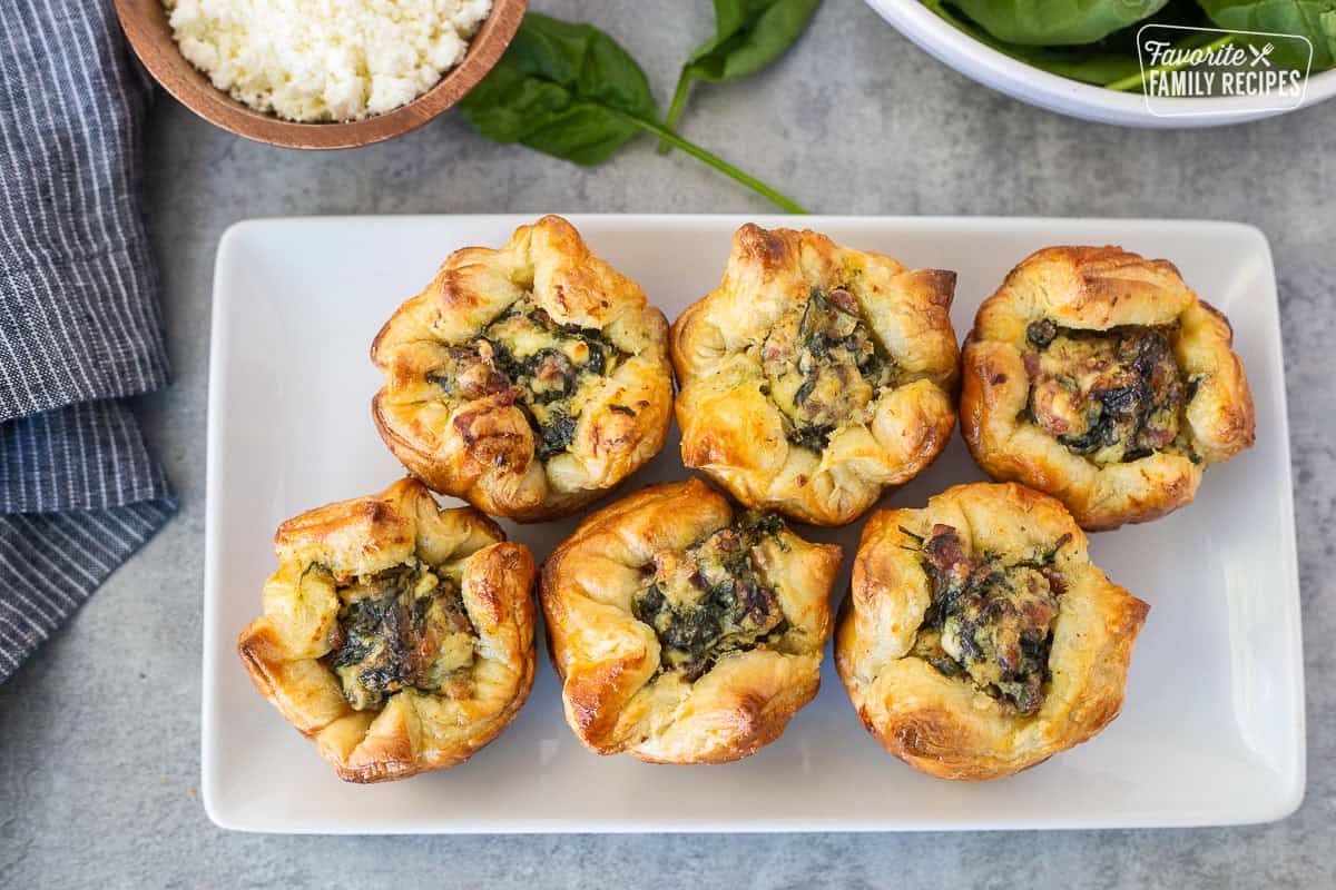 Platter with Kronk's Spinach Puffs.