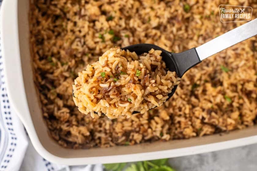 Onagerie Rice Easy French Onion (4 Ingredient Baked Rice Recipe)