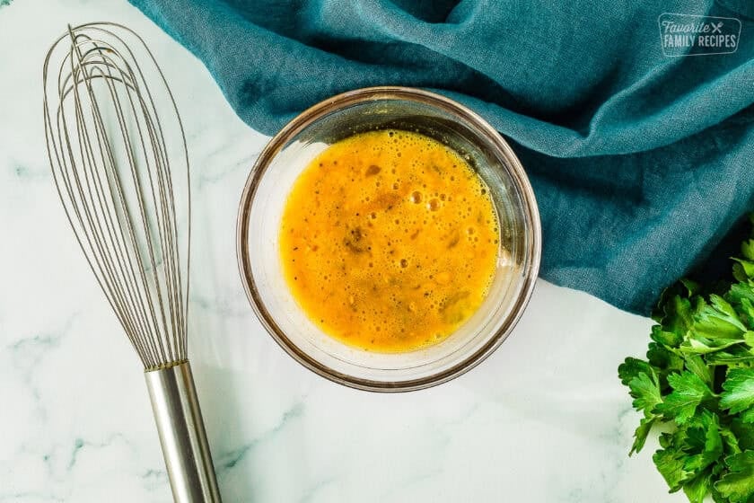 Eggs beaten for meatloaf recipe.
