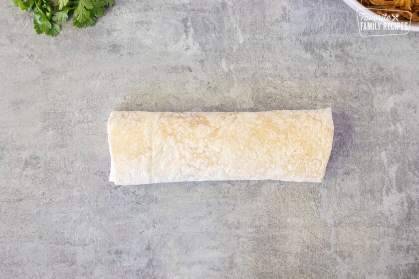 Rolled chicken chimichanga.