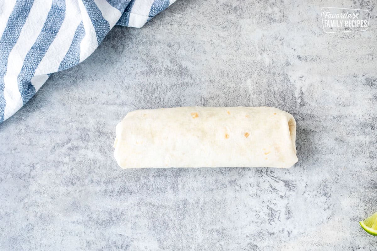 Rolled up Thai Chicken Wrap.