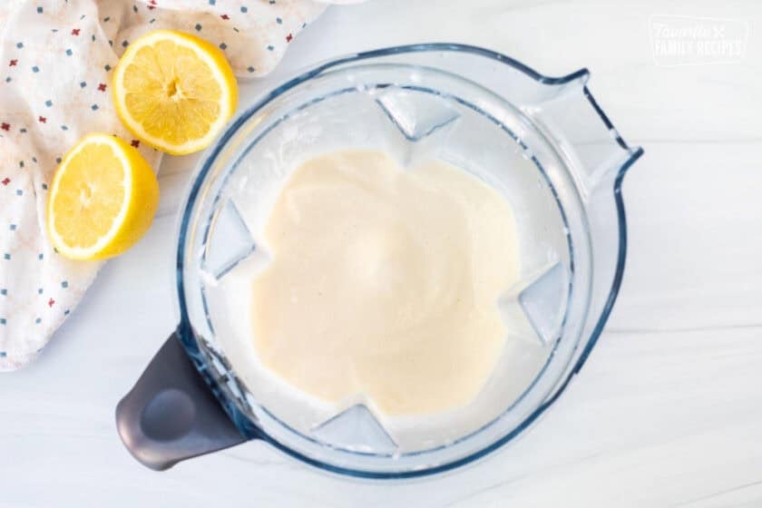 Blender with Chick Fil A Frosted Lemonade.