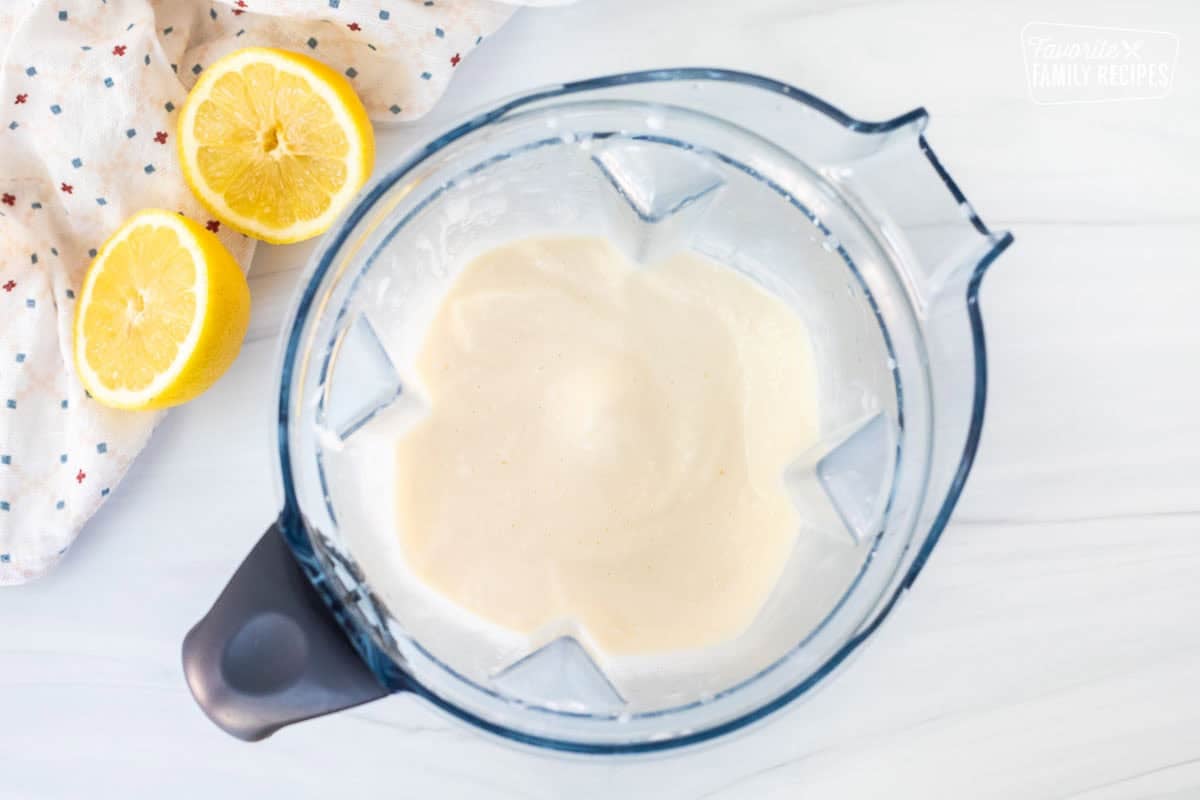 Blender with Chick Fil A Frosted Lemonade.