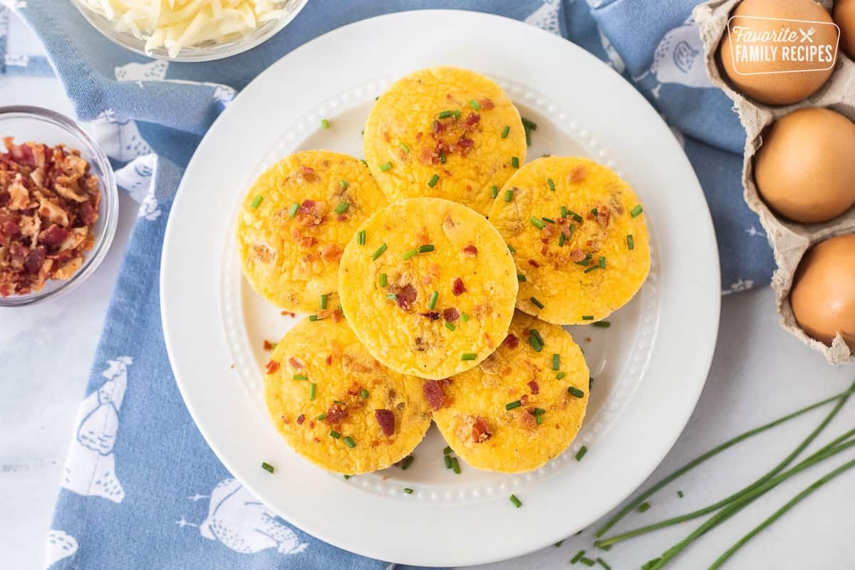 Baked Starbucks egg bites on a plate.
