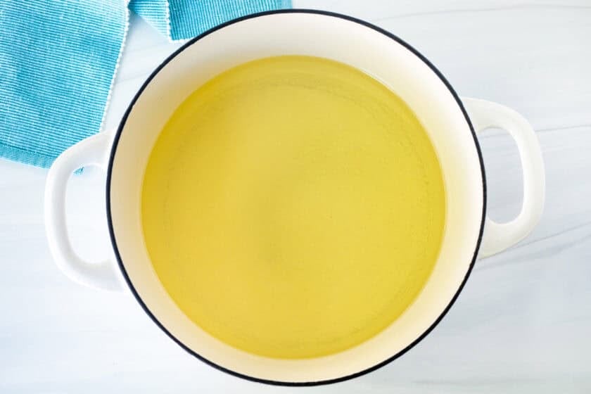 Pot of vegetable oil.